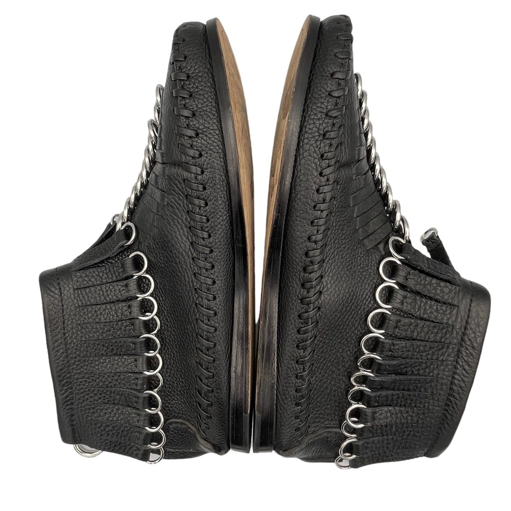 ✨🎉HP🎉✨ ALEXANDER WANG ‘Montana’ Black Leather Moccasin Fringe Boots | 38.5/8.5 - Picture 8 of 15